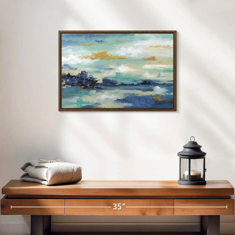 Sea Isle I, 19 po x 13 po, Cadre flottant en noyer