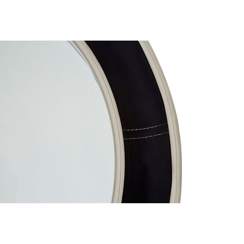 Check Solid Wood Flat Wall Mirror, Black, 45cm H x 45cm W x 4cm D