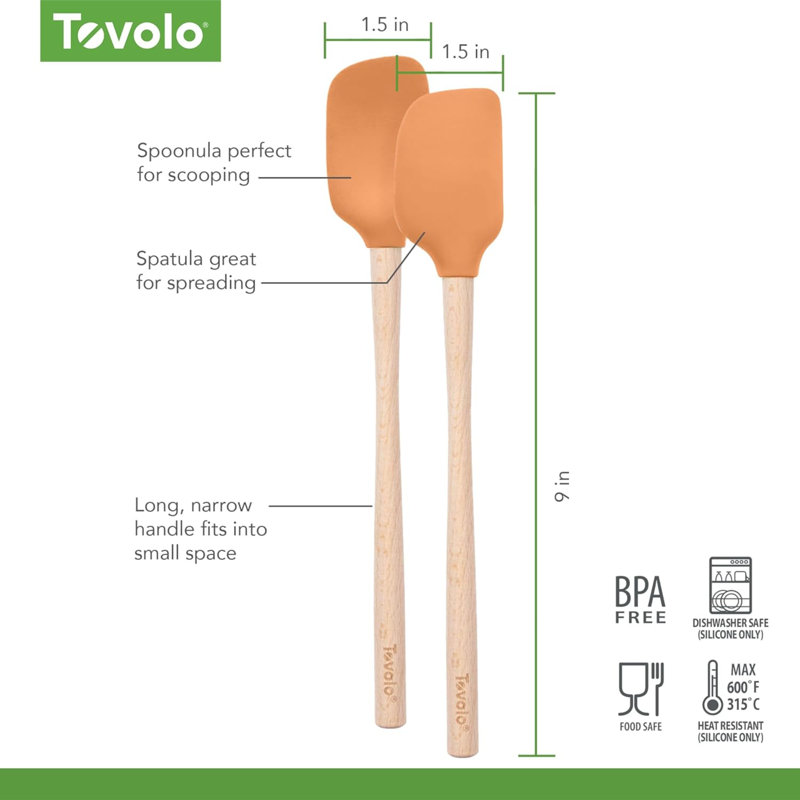 Ensemble de 2 petites spatules et cuillères en silicone Tovolo Flex-Core, Abricot