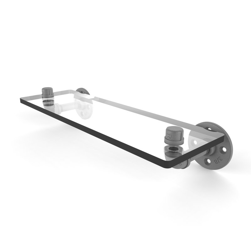 Bayer Industrial Pipe Shelves, Matte Gray, 3.5" H x 16" W x 5.6" D
