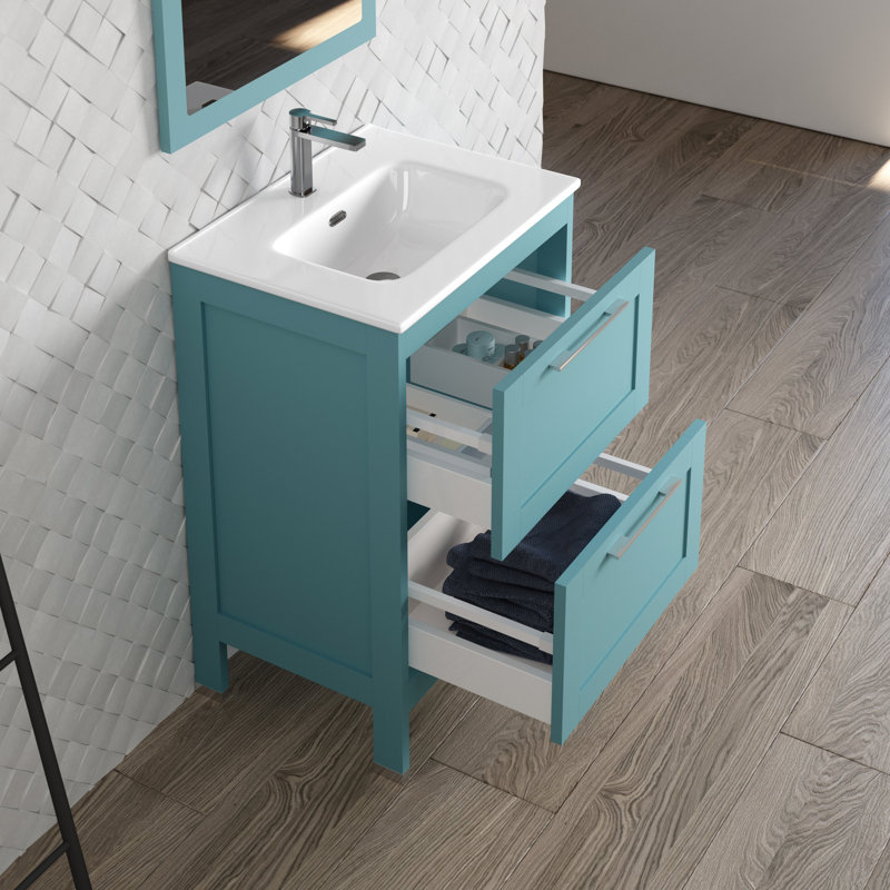 Meuble-lavabo simple 24 po DAX Lakeside, Bleu foncé