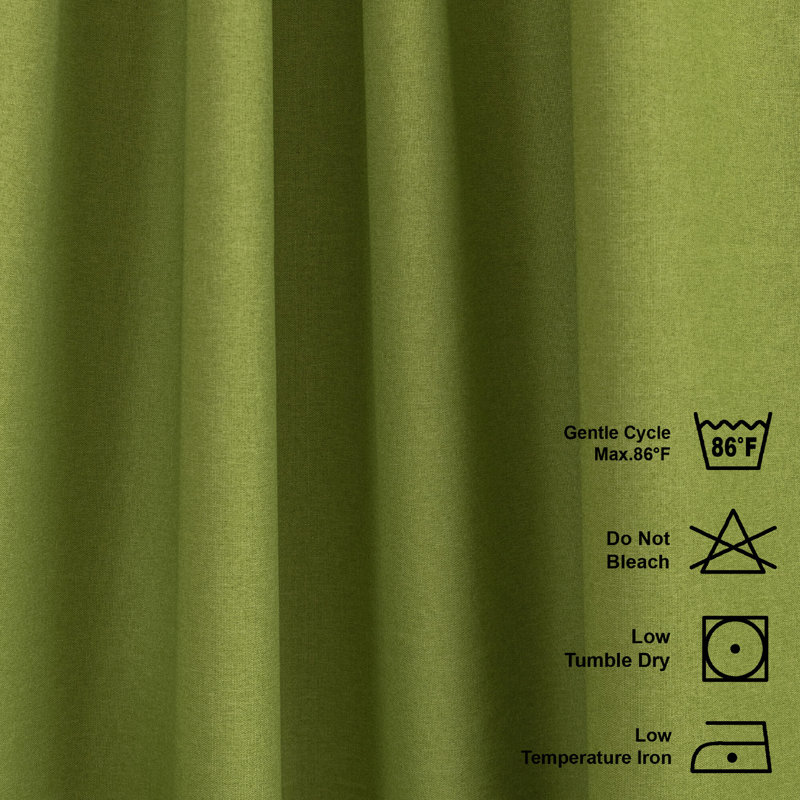 Room Darkening Single Curtain Panel, Green, 130cm W x 295cm H