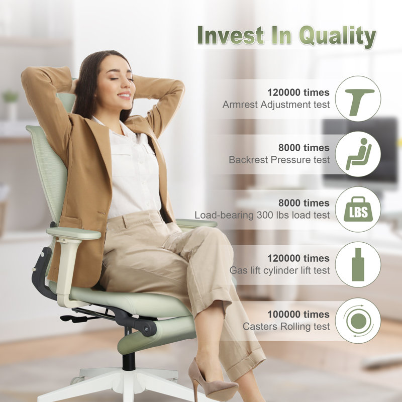 Chaise de bureau Nikaylah, Vert menthe