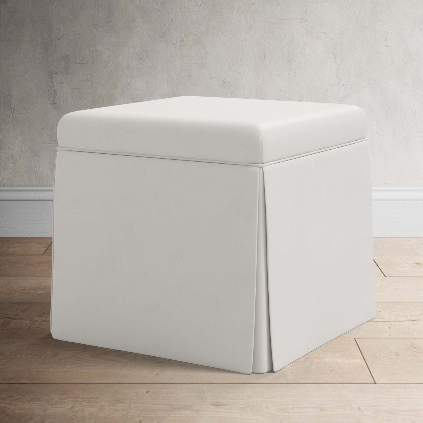 Bash 20" Ottoman, Bella Light Gray Performance Velvet