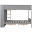 Lit double superposé double en gris - 2 tiroirs et armoire multicouche pour une chambre d'amis soignée et durable-1057080100-1057080102