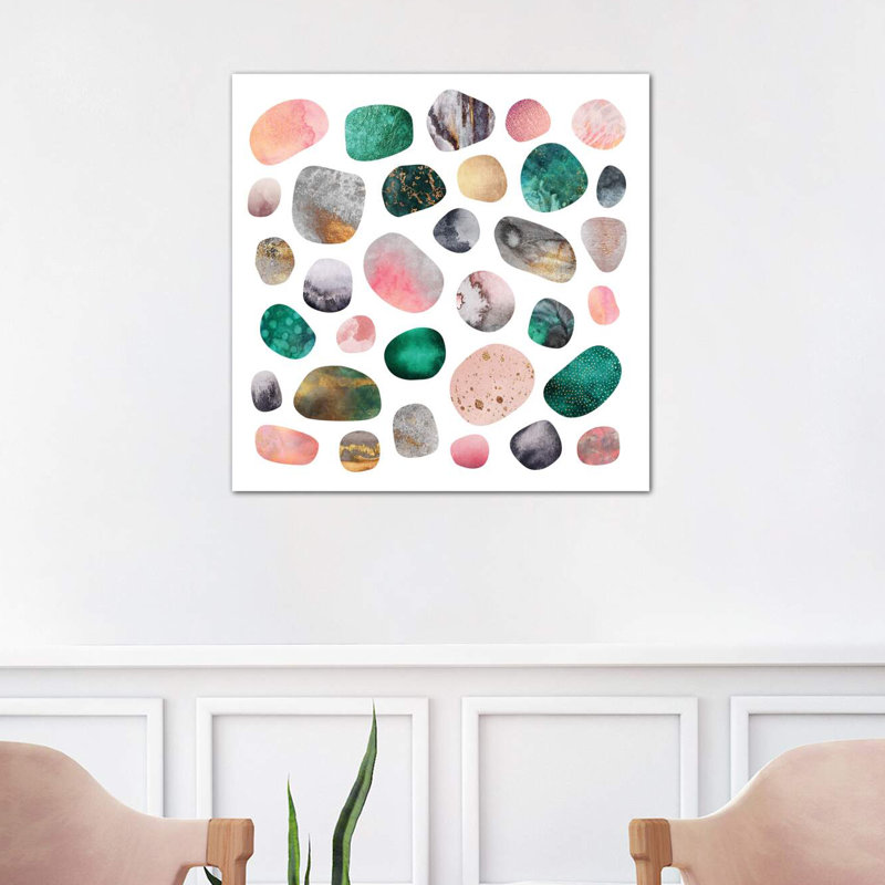 Pretty Pebbles by Elisabeth Fredriksson - Print on Canvas, Black Floater Framed, 66.04 cm H x 66.04 cm W