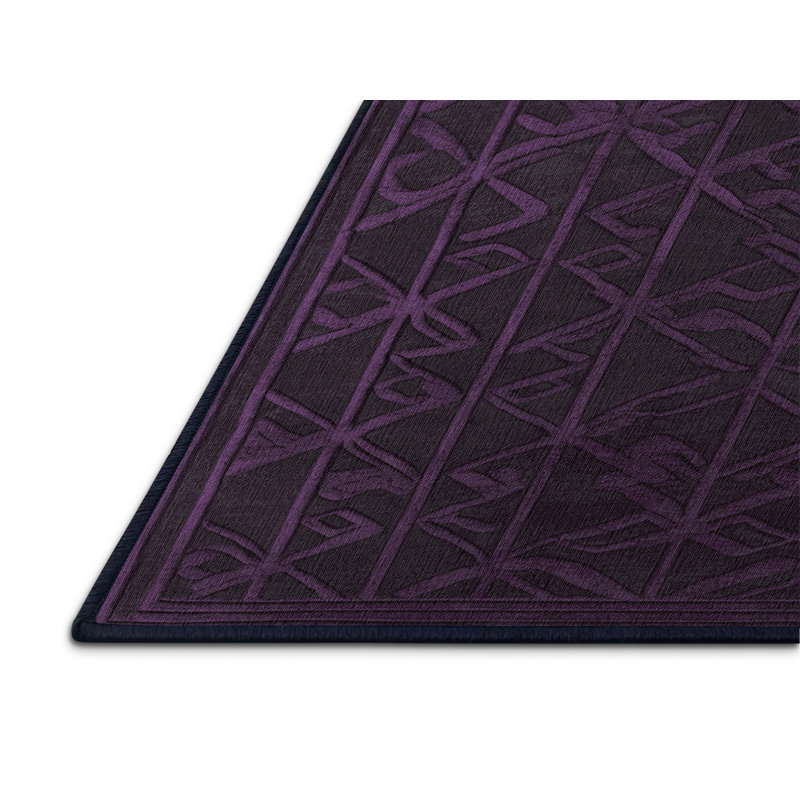 Tapis mauve lavable à la machine, Rectangulaire 8 pi x 10 pi