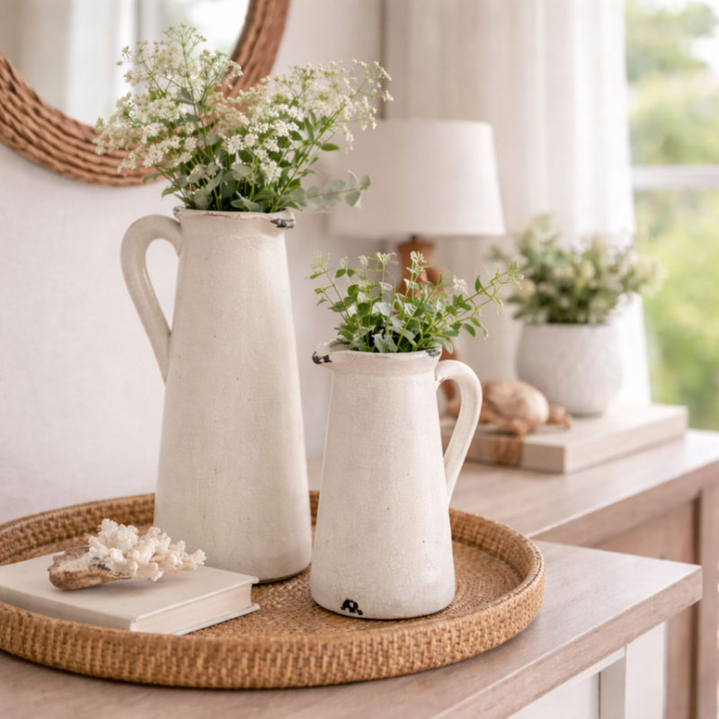 Cresthill Ceramic Table Vase, 9.5" H x 5.5" W x 4" D