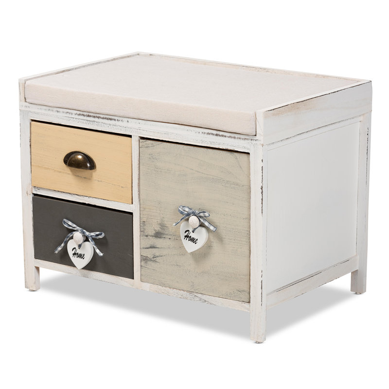 Upholstered Drawer Storage Bench
