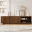 Meuble télé moderne avec tiroirs, rangement coulissant caché, coins arrondis et surface imperméable, pour 65 pouces-129913567