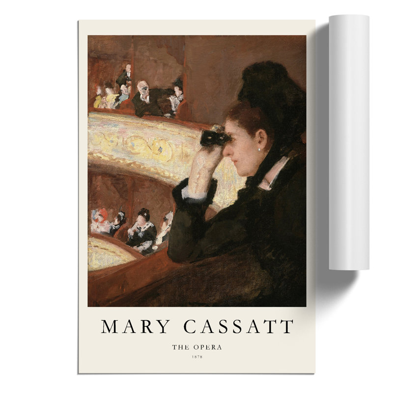 In The Loge by Mary Cassatt - No Frame Painting, 30cm H x 21cm W x 0.1cm D