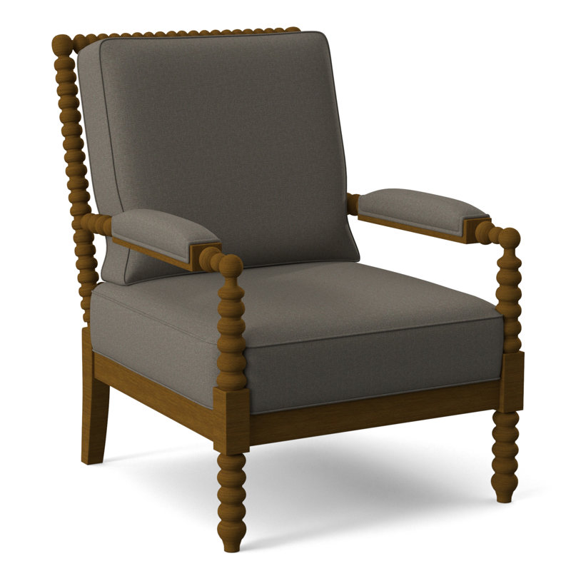 Lind Island 29" Wide Lounge Chair, Havana Finish, Gray Sugar Performance; 0863-84