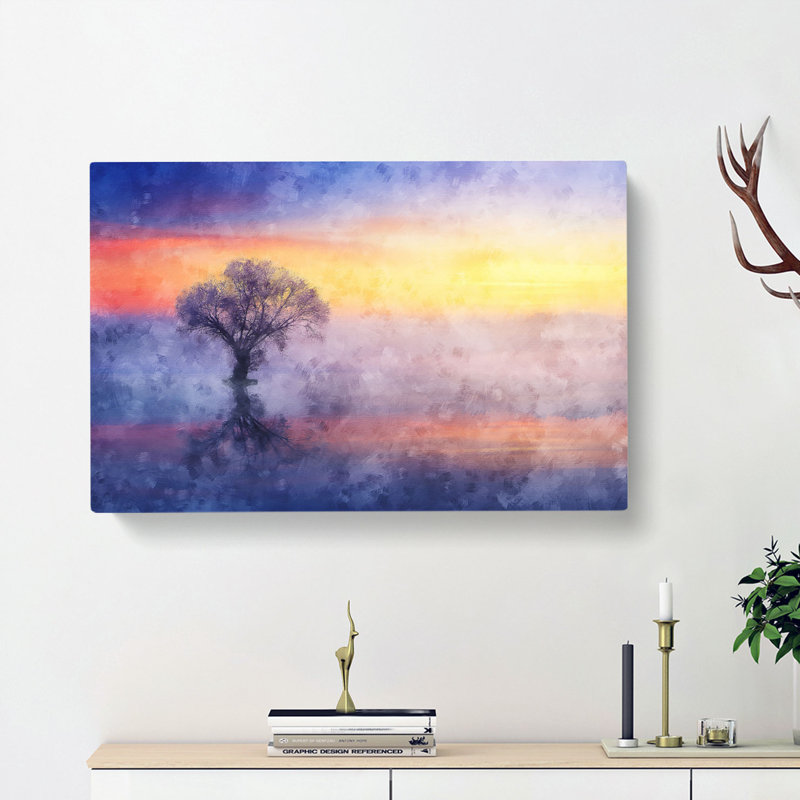 Tree Reflecting upon the Lake - Wrapped Canvas, 40cm H x 60cm W x 3cm D