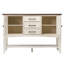 Buffet avec grande tablette Zechari | 3 tiroirs 2 armoires de rangement | Blanc antique et brun châtaignier-2441229