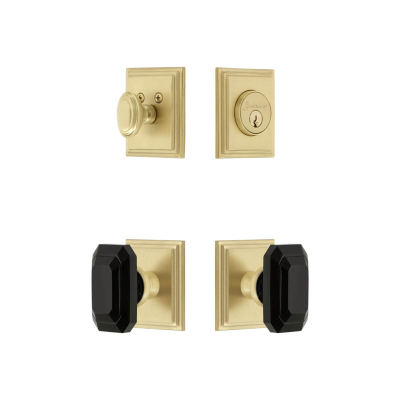 Ensemble d'entrée complet avec rosette Carre, 2.375", Laiton satiné
