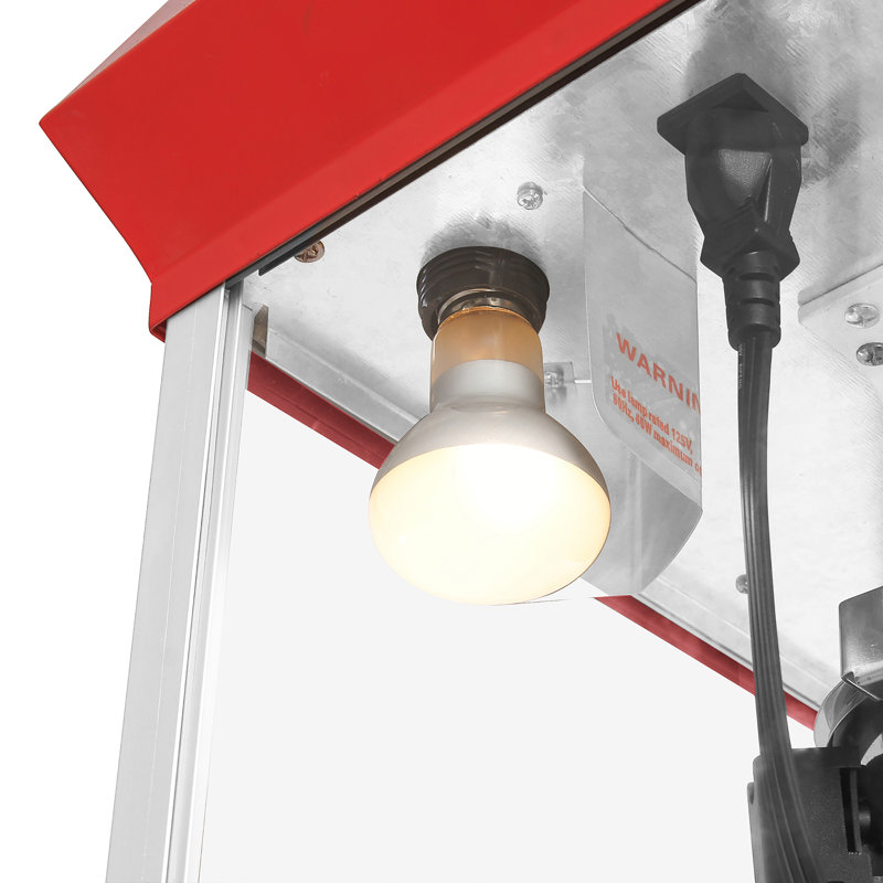 Red Stainless Steel Vintage Countertop Popcorn Machine, 24"