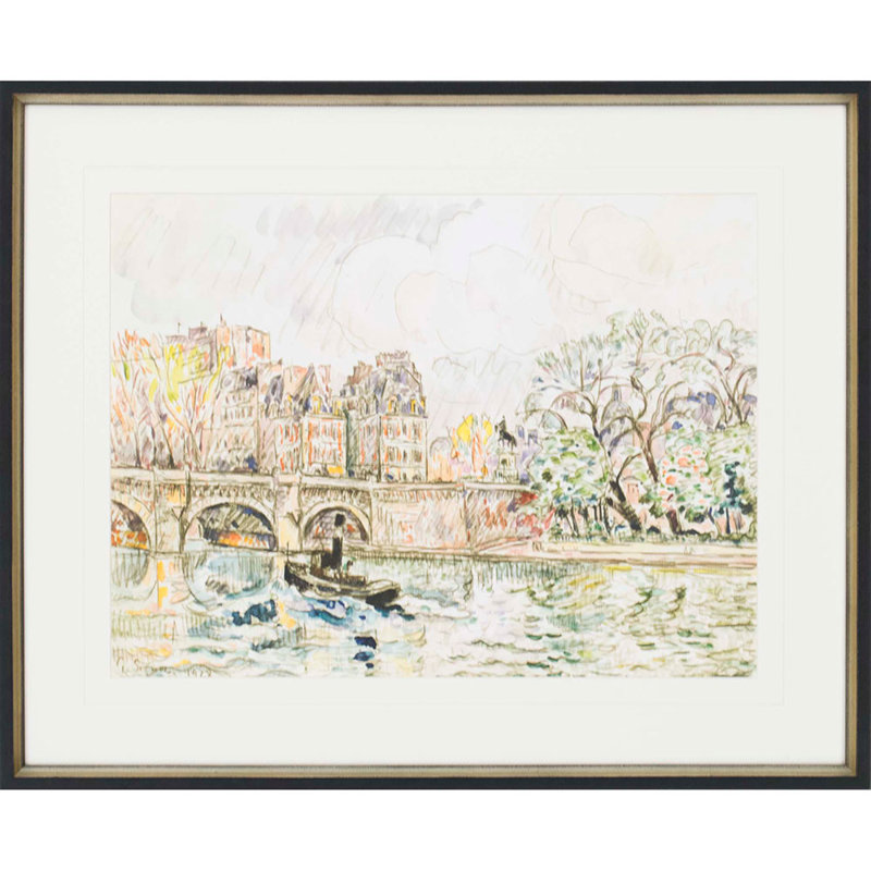 «Paris Le Place Dauphine», reproduction encadrée