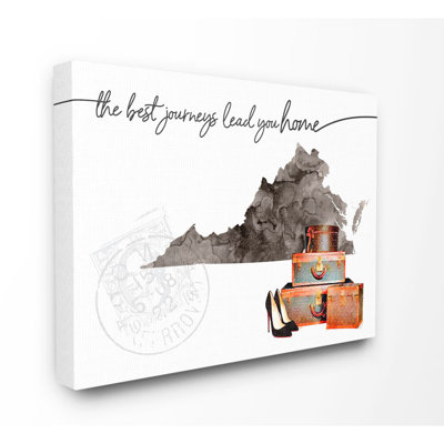 " Virginia State The Best Journeys Lead You Home Fashion Shoes And Luggage Illustration " by Amanda Greenwood