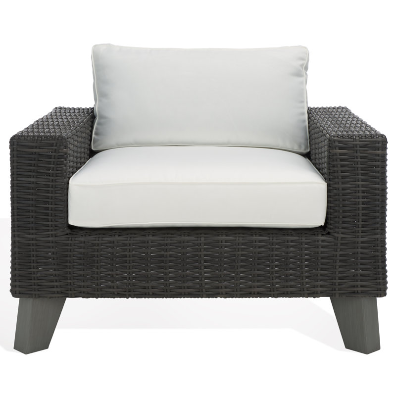 Margarita Wicker Patio Chair, Dark Gray