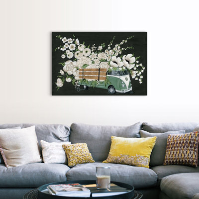 VW bus-noir-reproduction d’art sur toile