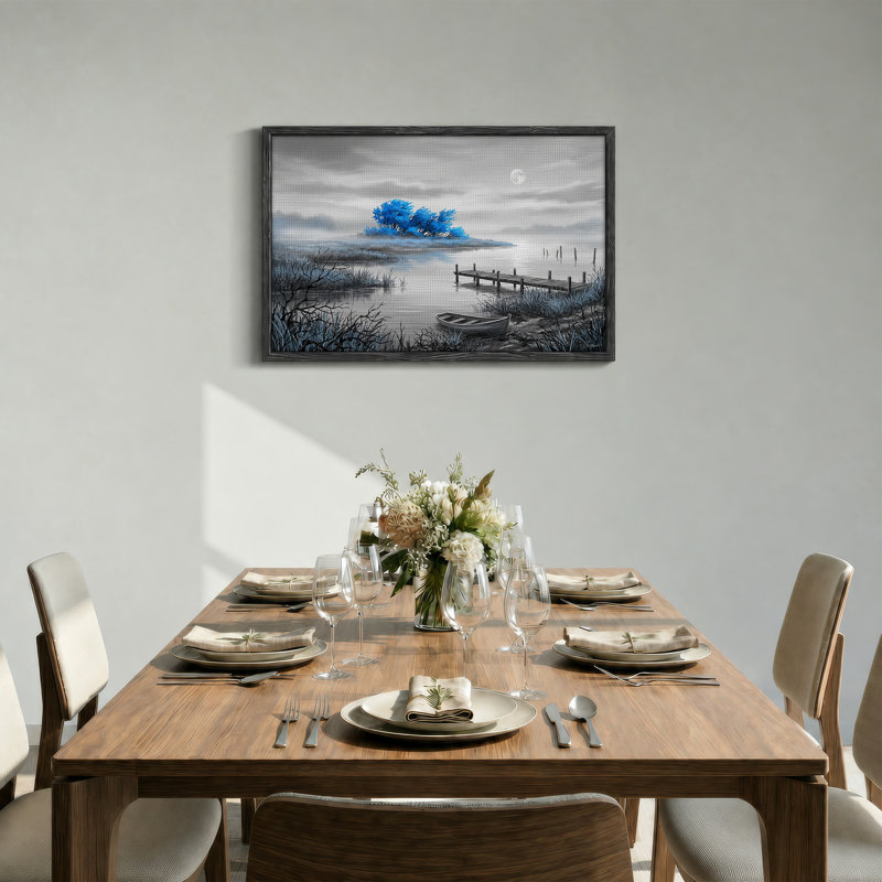 Art mural sur toile Moonlit Lake, 18"H x 24"W