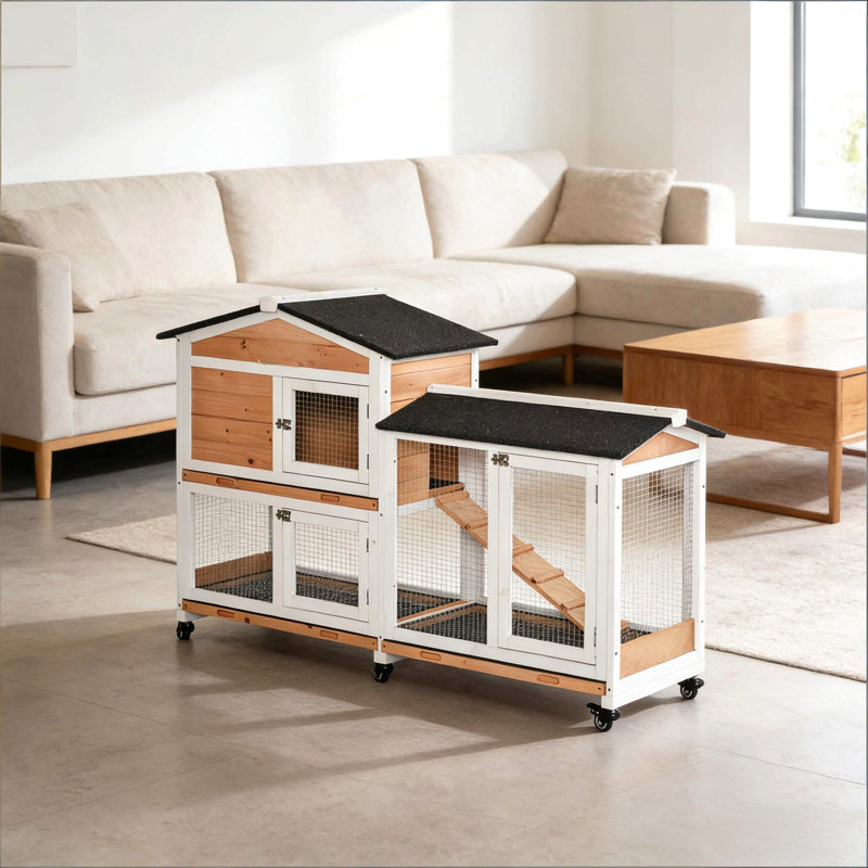 Cage pour animaux, clapier mobile en bois