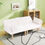 Canapé double pliable beige de 72 pouces, revêtement en velours doux, canapé confortable pour 2 personnes pour salon ou appartement.