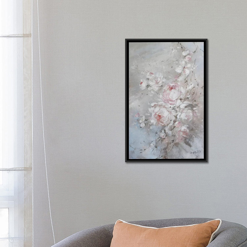 " Blush Rose " by Debi Coules, 26" H x 18" W x 1.5" D, Black Framed Canvas, No Mat
