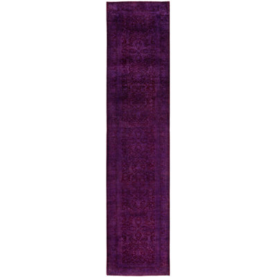 Huckaby One-of-a-Kind 2' 7" X 11' 4" Runner Wool Area Rug Purple