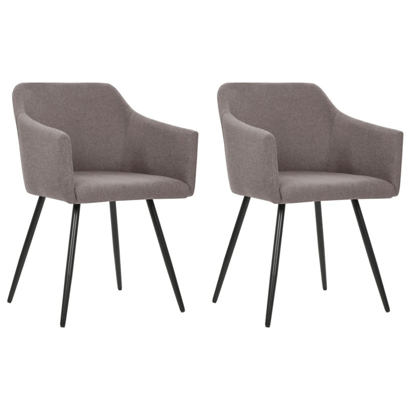 Dining Chairs Upholstered Chair with Metal Legs for Living Room Fabric, Dark Gray, 2