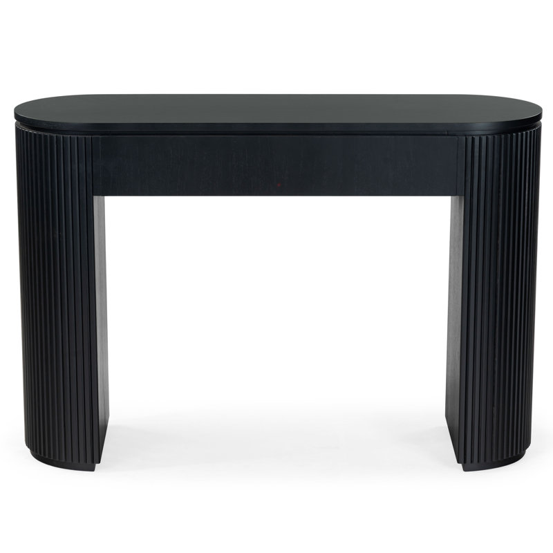 Duren Fluted 1 Drawer Console, Black
