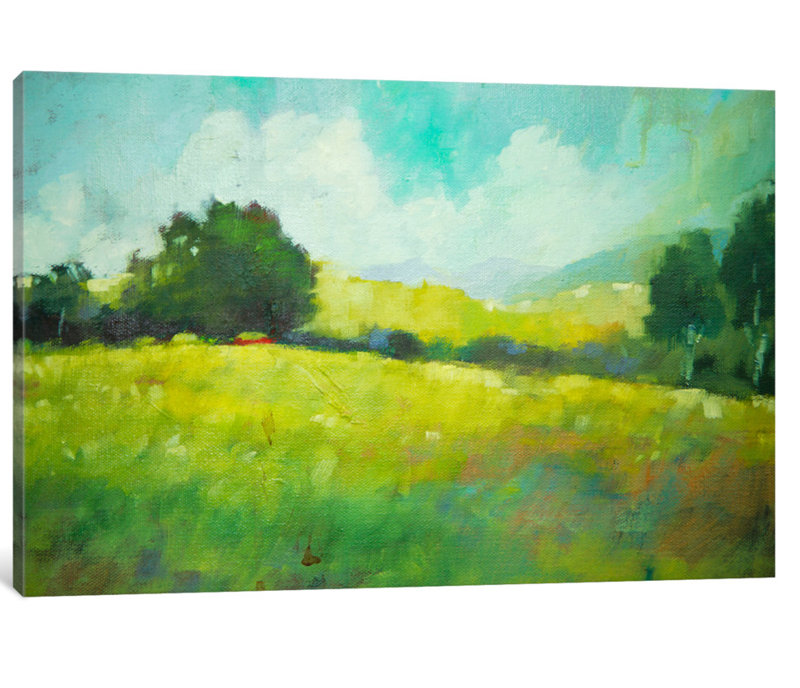 «Hillside», reproduction d'art sur toile, H 26 po x l 40 po x P 1,5 po, Pas de tapis, Toile tendue