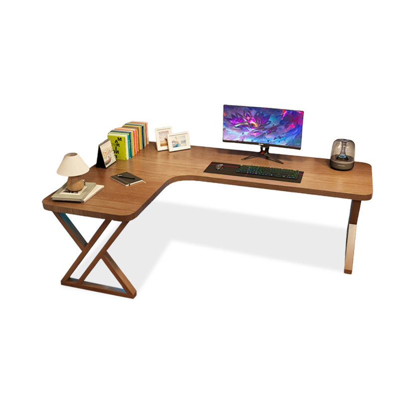 Bureaux en bois massif en L noyer, H 29,53 po x l 78,74 po x P 47,24 po, Retour à gauche