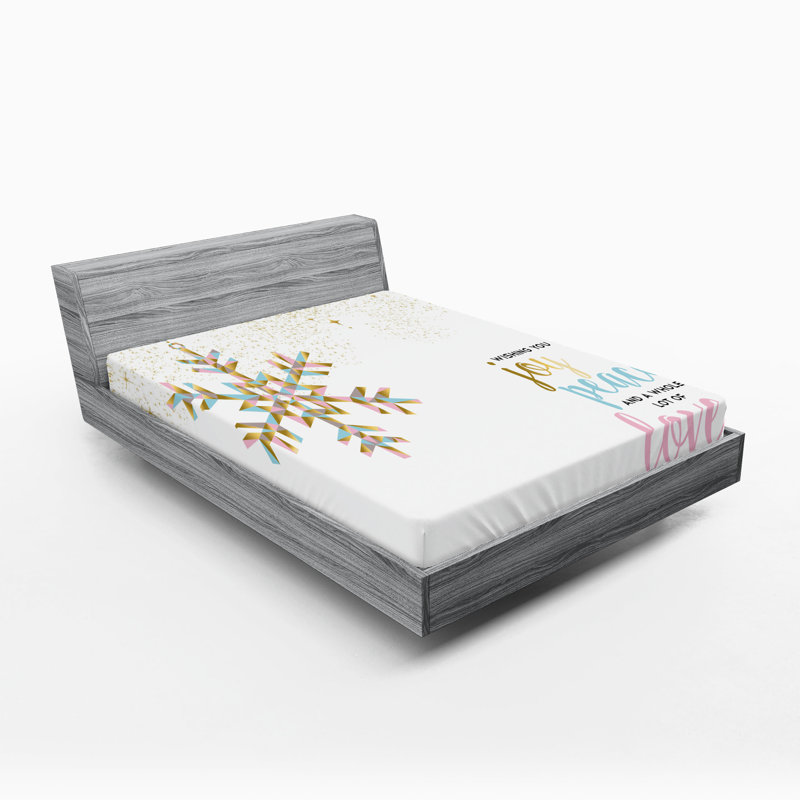 Drap-housse Ambesonne, paquet de 2, Drap-housse grand, Rose pâle, bleu pâle / floral