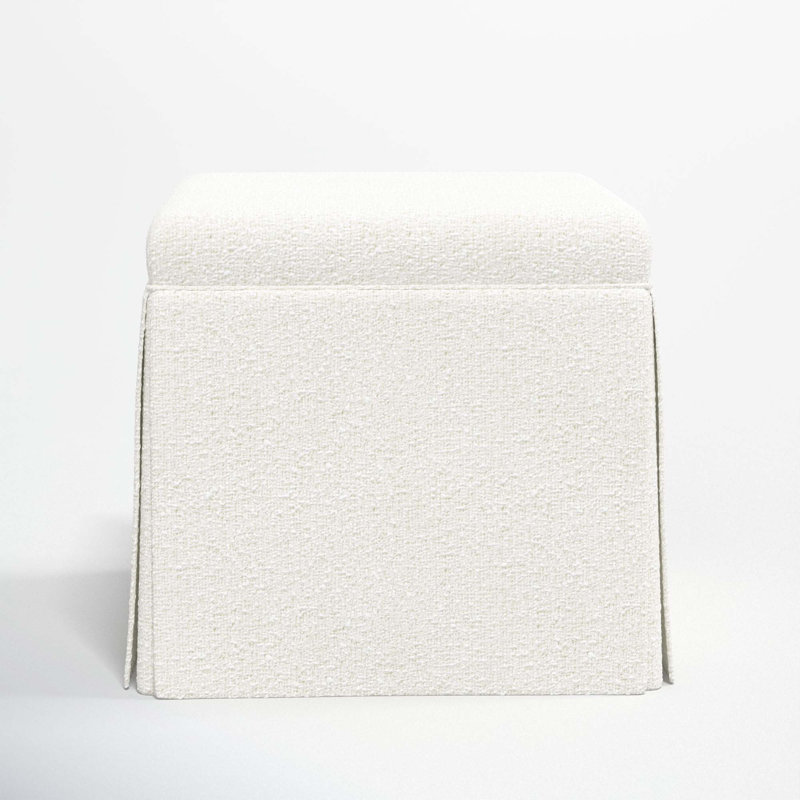 Bash Upholstered Storage Ottoman, Classic Snow Boucle