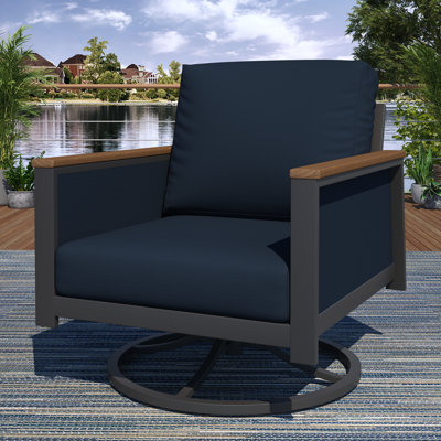 Townsend Metal Outdoor Swivel Rocking Chair with Sunbrella® Cushion