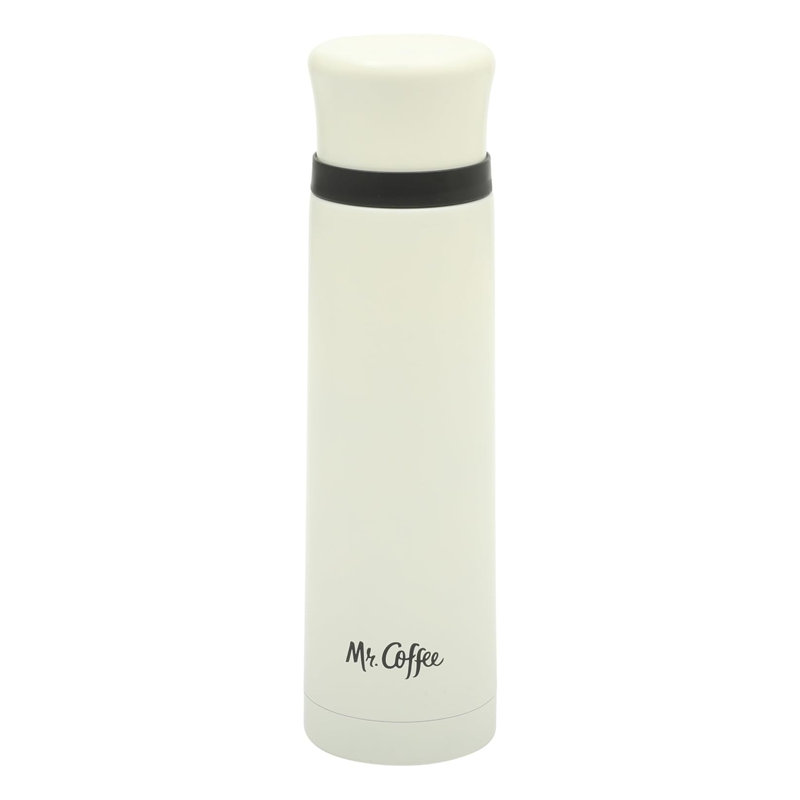 Tasse de voyage en acier inoxydable à double paroi 23 oz en acier inoxydable Mr. Coffee, White