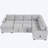 Weger Sectional Sleeper Sofa 108 inch Oversized Chenille Upholstered Sofa Bed U-Shape Sectional Couch Sleeper Bed with Pull Out Bed and Charging Ports for Living Room-692585583