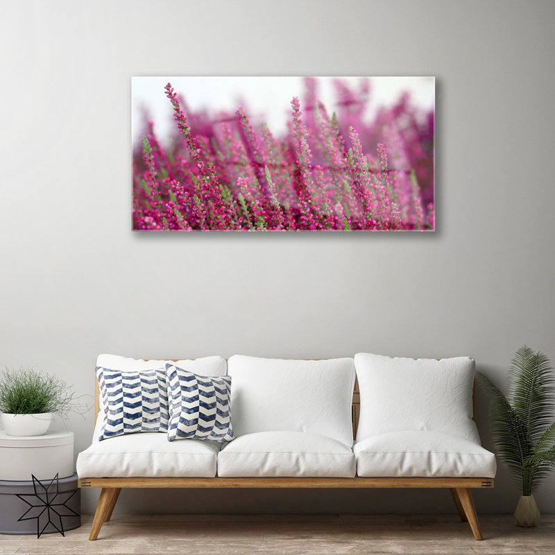 Glass Print Wall Art 100X50cm Image Printed On Glass Decorative Wall Picture Behind Toughened / Tempered Safety Real Glass For Kitchen & Living Room Theme: Flowers Floral