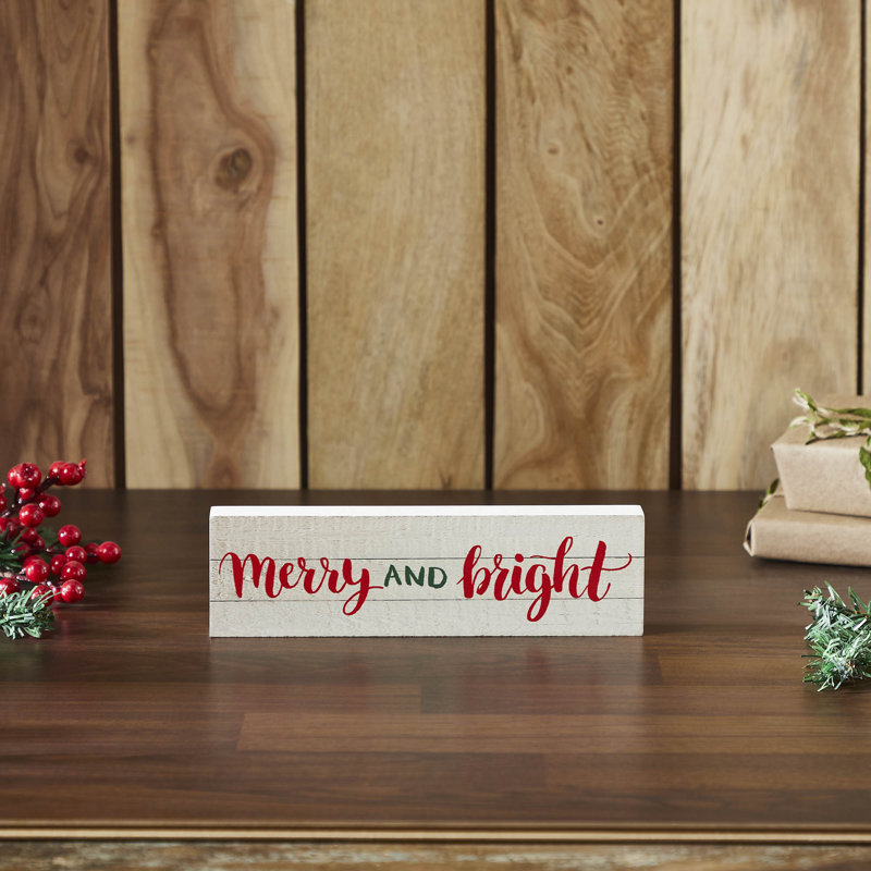 Enseigne festive «Merry and Bright» 3 x 10