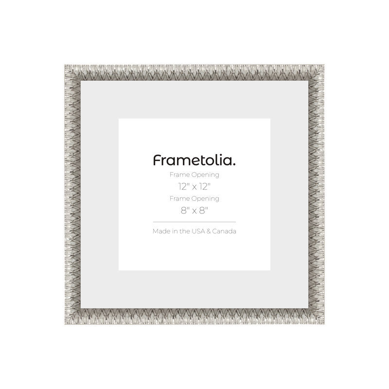 Cadre mural Frametolia Art Deco, 12 po x 12 po, Argent argent