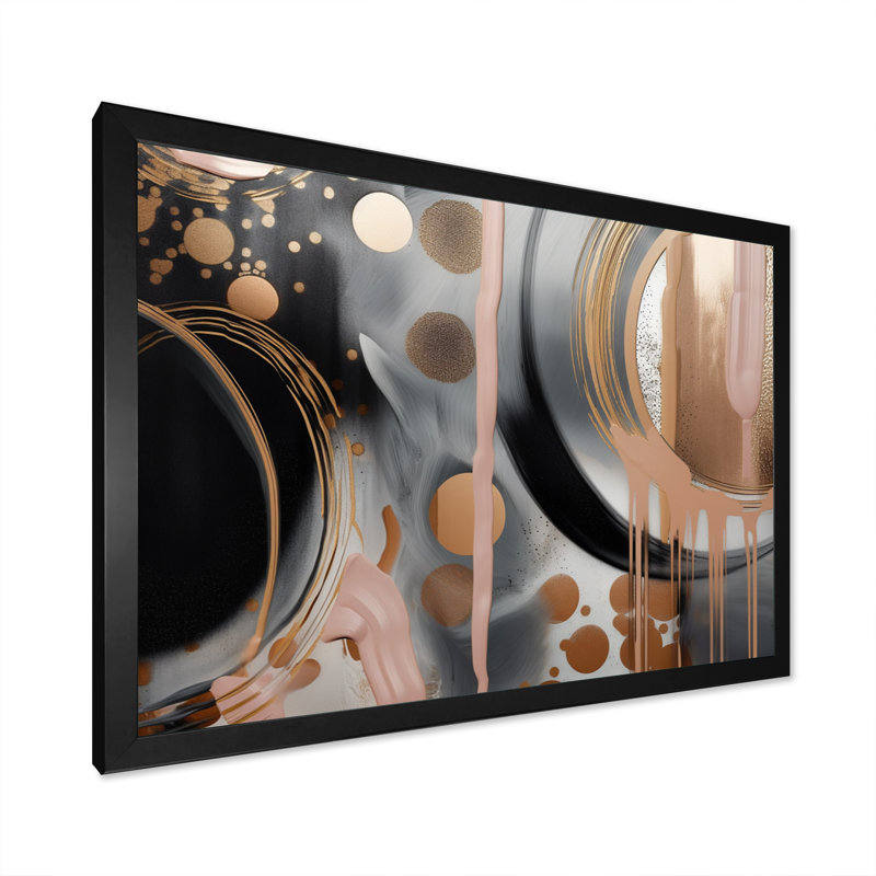 Or et marbré rose marbré Euphoria - salon abstrait art mural en marbre, H 12 po x l 20 po x P 1 po