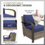 Chaise de patio d'extérieur en osier avec coussins (ensemble de 2)-102316204