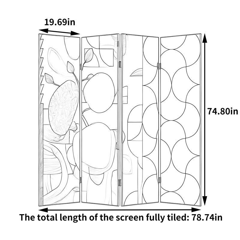 Amori, 74.8" H x 78.74" W x 1.57" D
