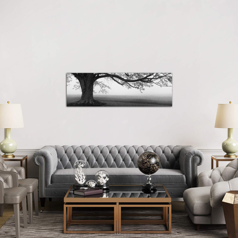 Tree In A Farm, Knox Farm State Park, East Aurora, New York State, Usa by Panoramic Images - Wrapped Canvas Panoramic Print
