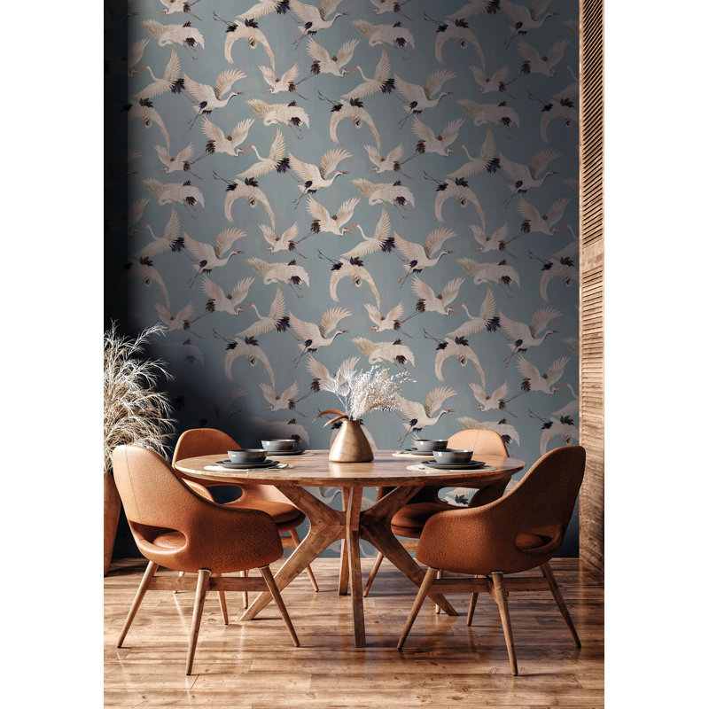 Galerie Designer Walls Cranes Wallpaper, Blue