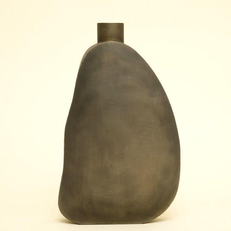 Steel Floor Vase, Black, overall height- 23"