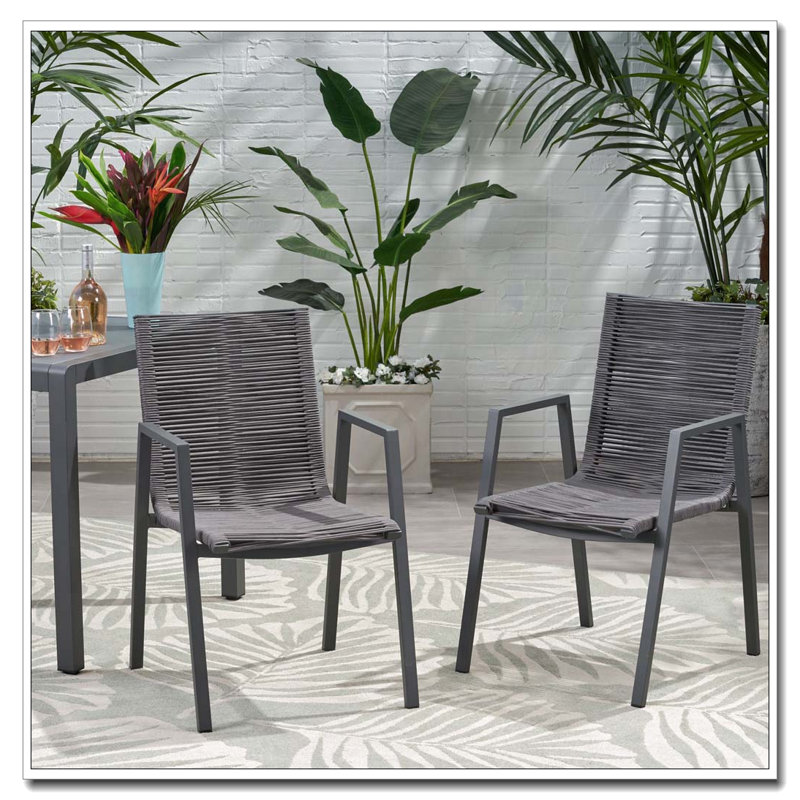 Outdoor Modern Aluminum Chair, DARK GREY