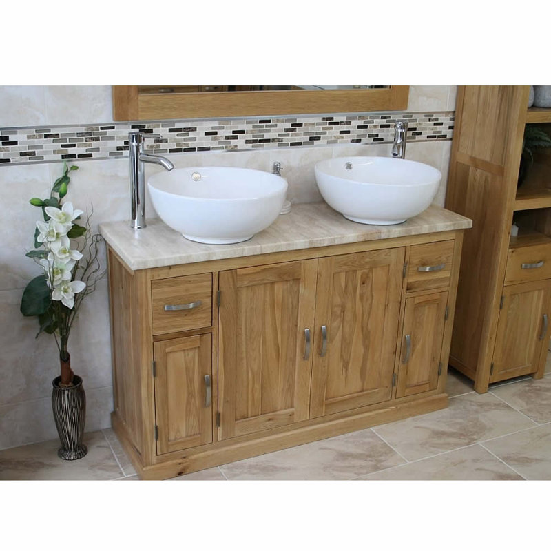 Deel 1230 mm Freestanding Double Vanity with Vessel Ceramic Basin