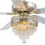 Ventilateur de plafond 52 "/ 62" en cristal Fandelier avec lumières et télécommande-2123295335-2123295354